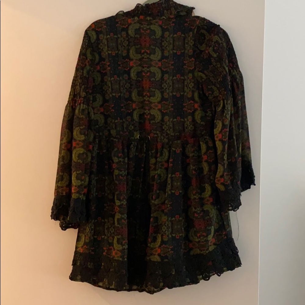 Sea Gypsies Tie neck open back drawstring dress